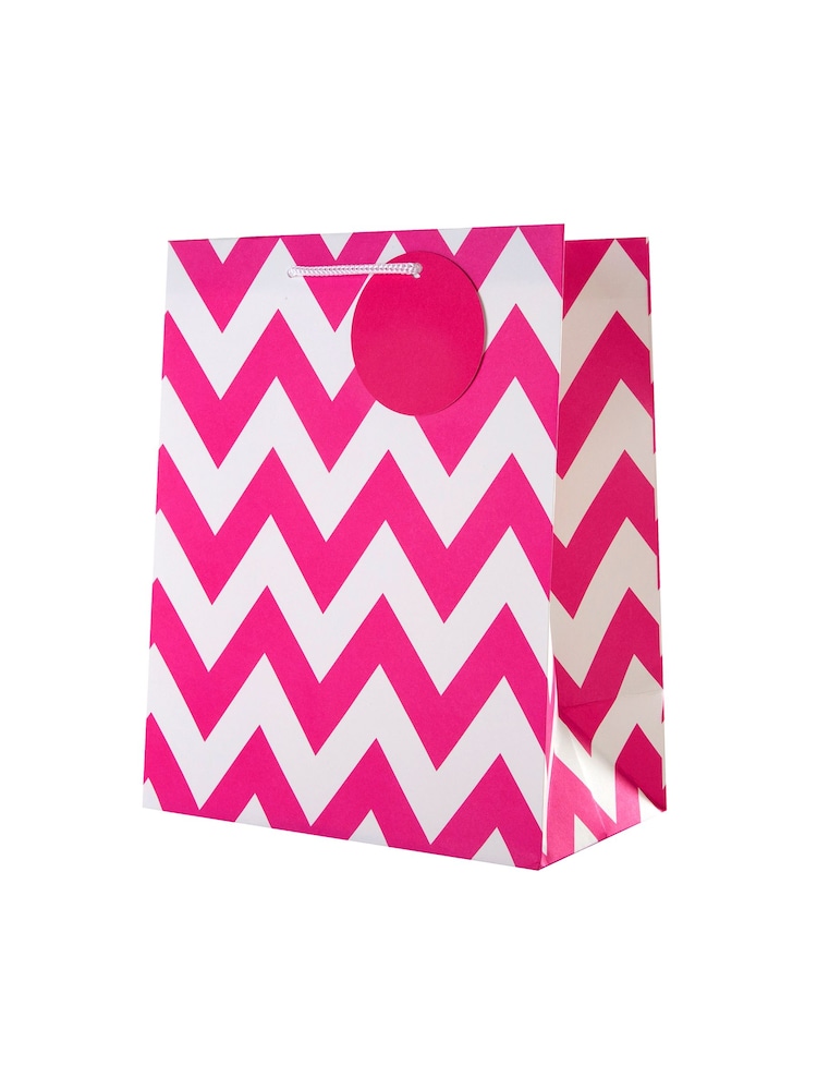 Hallmark Pink Set of 12 Medium Gift Bags In Zig-Zag Design - Image 4 of 4