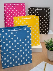 Hallmark Pink Set of 4 Large Gift Bags In Polka Dot Designs - Image 1 of 3