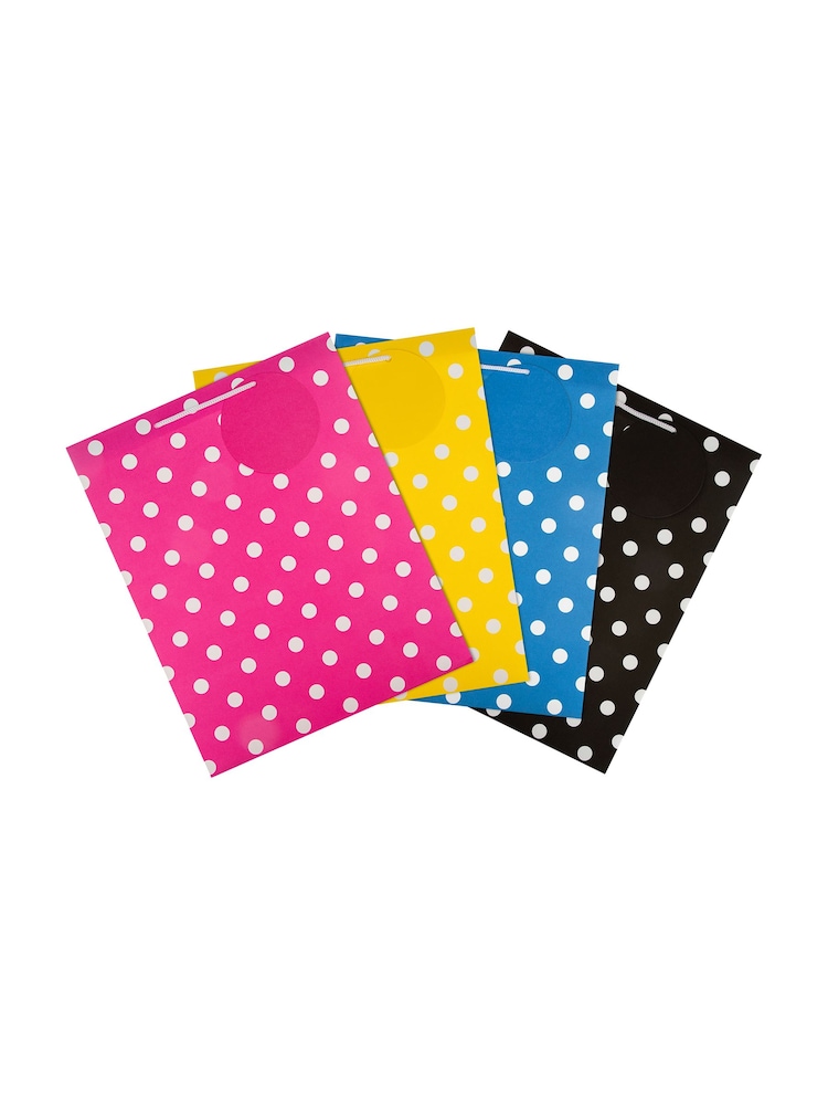 Hallmark Pink Set of 4 Large Gift Bags In Polka Dot Designs - Image 3 of 3 Hallmark Pink Set of 4 Large Gift Bags In Polka Dot Designs - Image 3 of 3