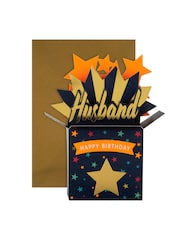 Hallmark Blue Birthday Card for Husband 3D Present Design - Image 2 of 4