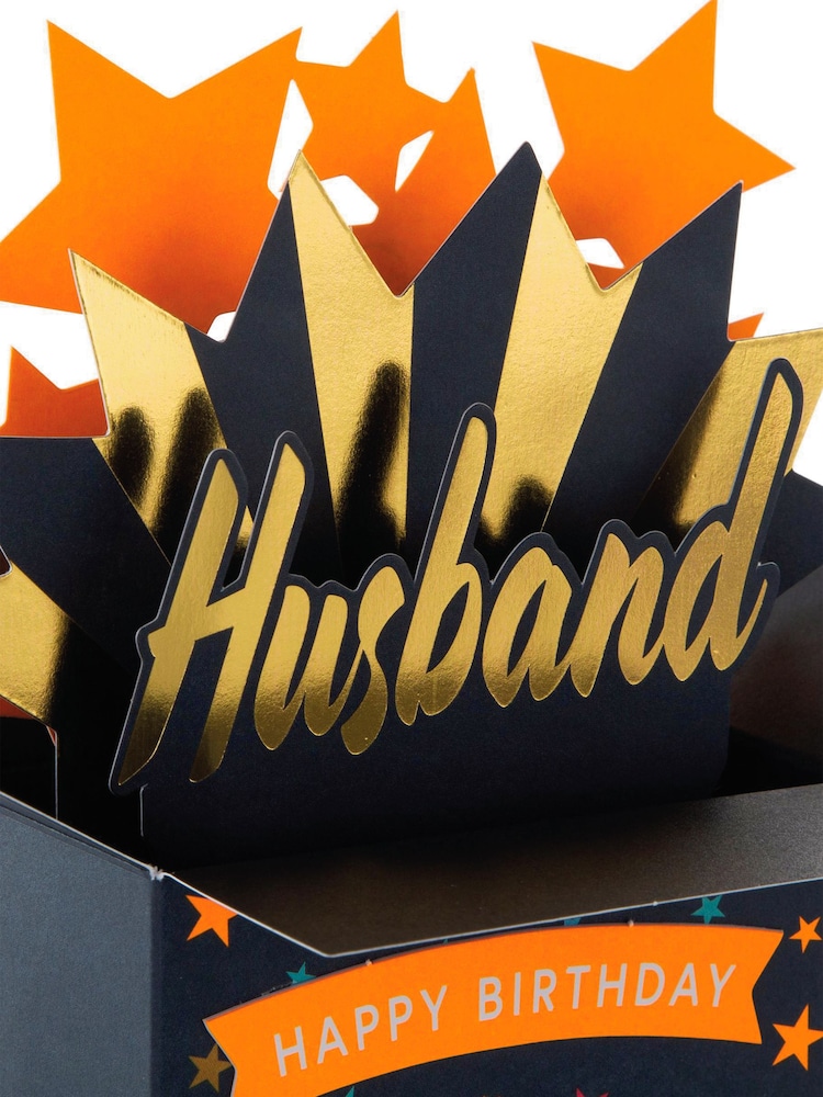 Hallmark Blue Birthday Card for Husband 3D Present Design - Image 4 of 4 Hallmark Blue Birthday Card for Husband 3D Present Design - Image 4 of 4
