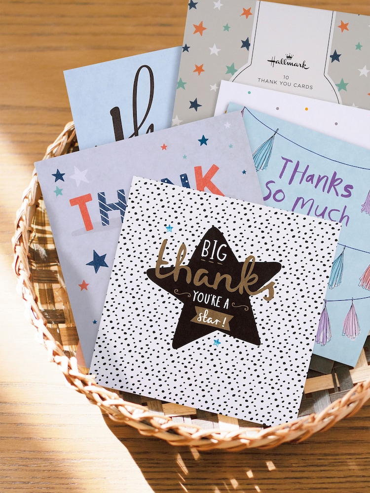 Hallmark Grey 10 Pack Thank You Cards In 5 Designs - Image 1 of 4