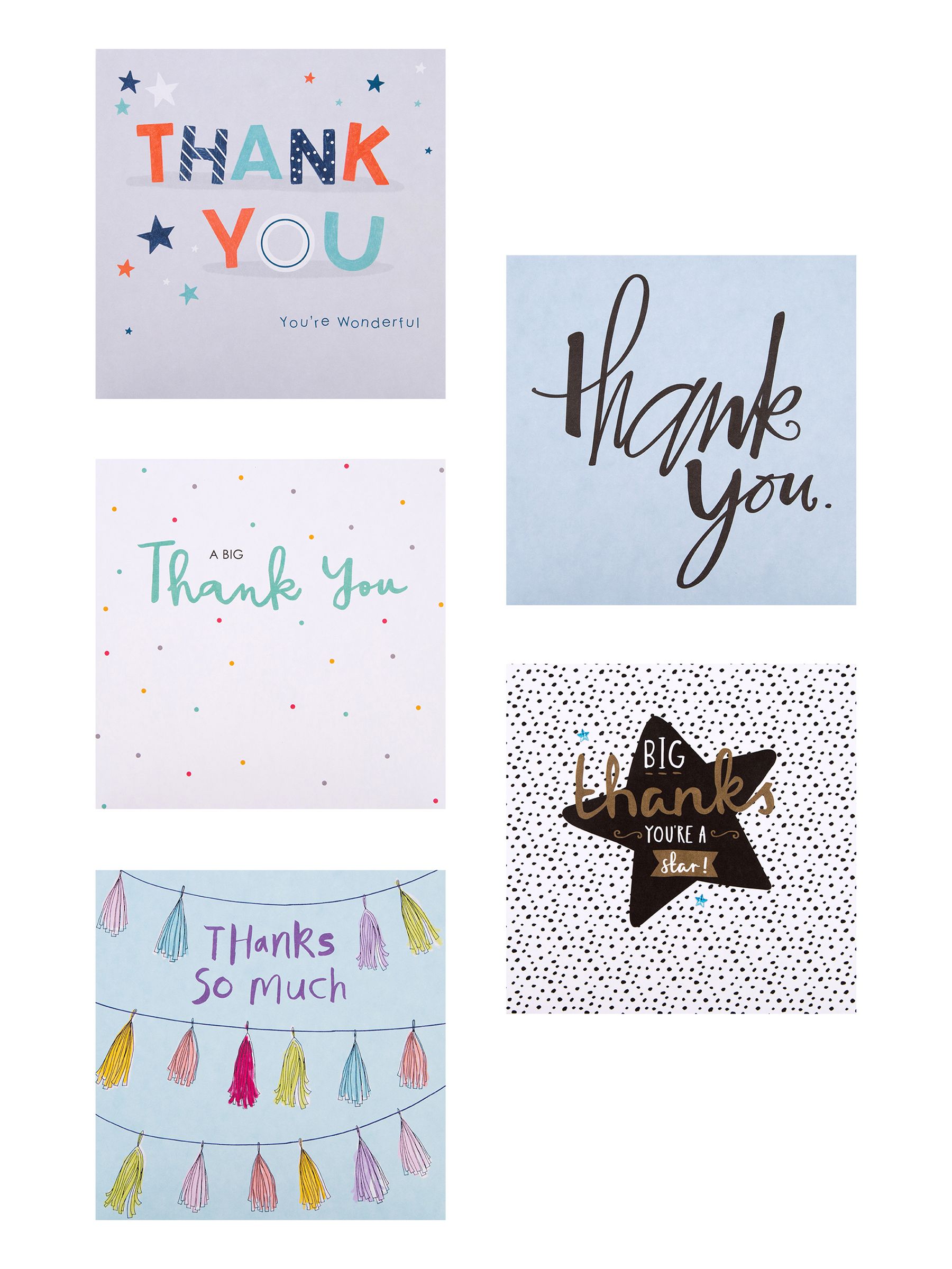 Buy Hallmark Grey 10 Pack Thank You Cards In 5 Designs from
