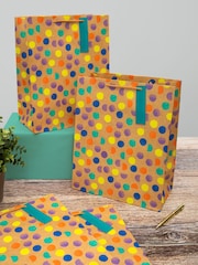 Hallmark Brown Set of 4 Large Gift Bags In Confetti Design - Image 1 of 4