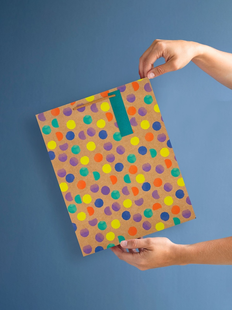 Hallmark Brown Set of 4 Large Gift Bags In Confetti Design - Image 2 of 4