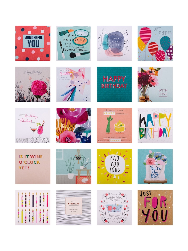 Hallmark White 20 Pack Birthday and Blank Cards In 20 Designs - Image 4 of 4