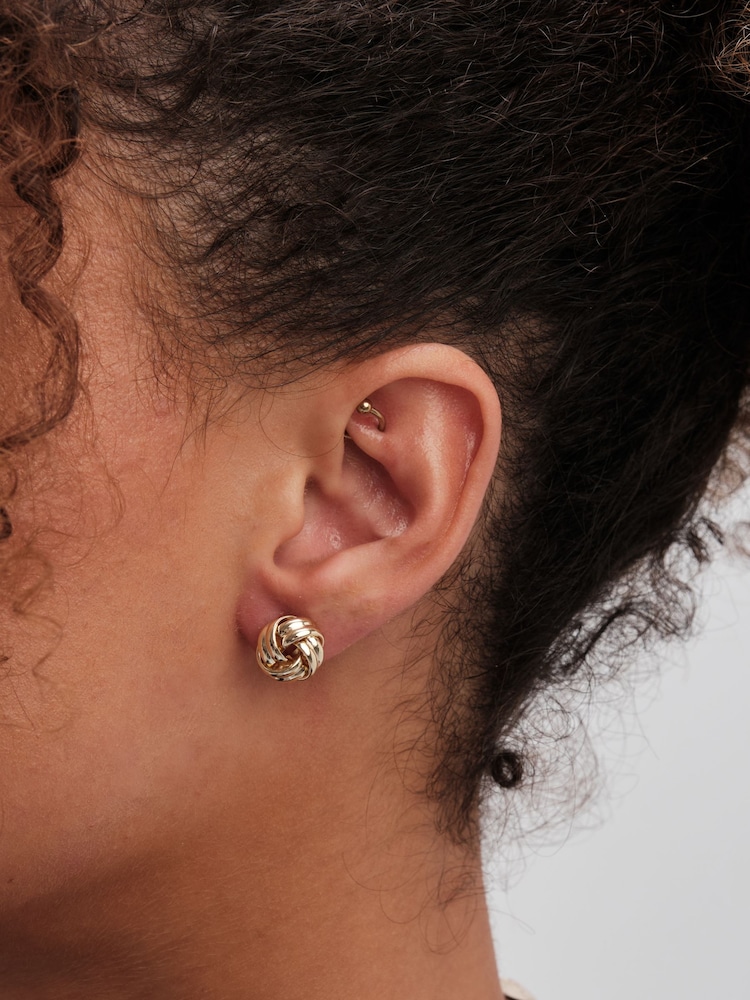 Jon Richard Gold Tone Knot Stud Earrings - Image 2 of 2 Jon Richard Gold Tone Knot Stud Earrings - Image 2 of 2