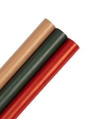 Hallmark Brown 9M Pack of 3 Kraft Wrapping Paper in 3 Colours - Image 2 of 4