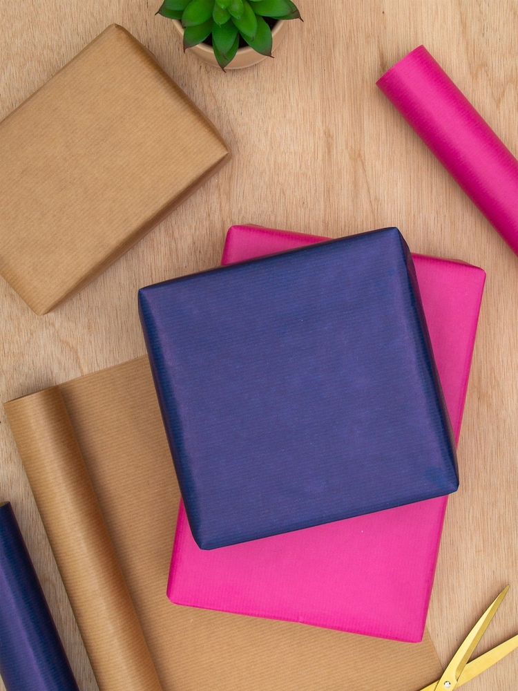 Hallmark Brown Kraft Wrapping Paper 3 Rolls x 3M - Image 1 of 4