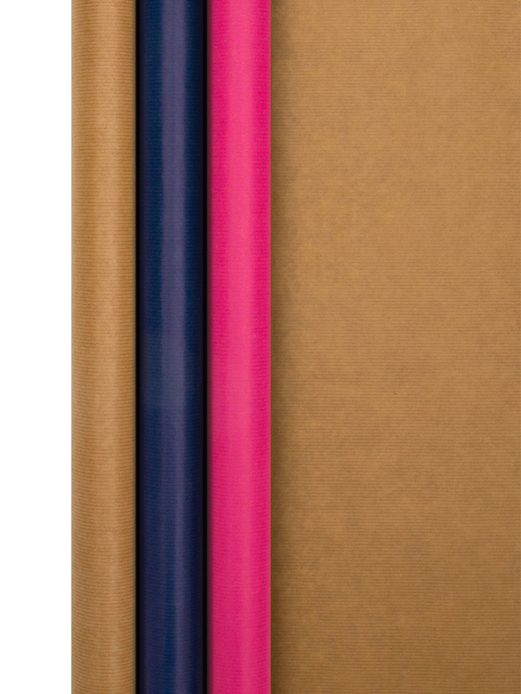 Hallmark Brown Kraft Wrapping Paper 3 Rolls x 3M - Image 3 of 4