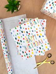 Hallmark White 6M Pack of 3 Birthday Wrapping Paper - Image 1 of 4