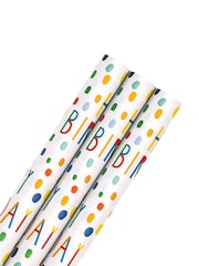 Hallmark White 6M Pack of 3 Birthday Wrapping Paper - Image 2 of 4