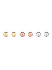 Mood Multi Polished Stud Earrings 3 Pack - Image 1 of 2