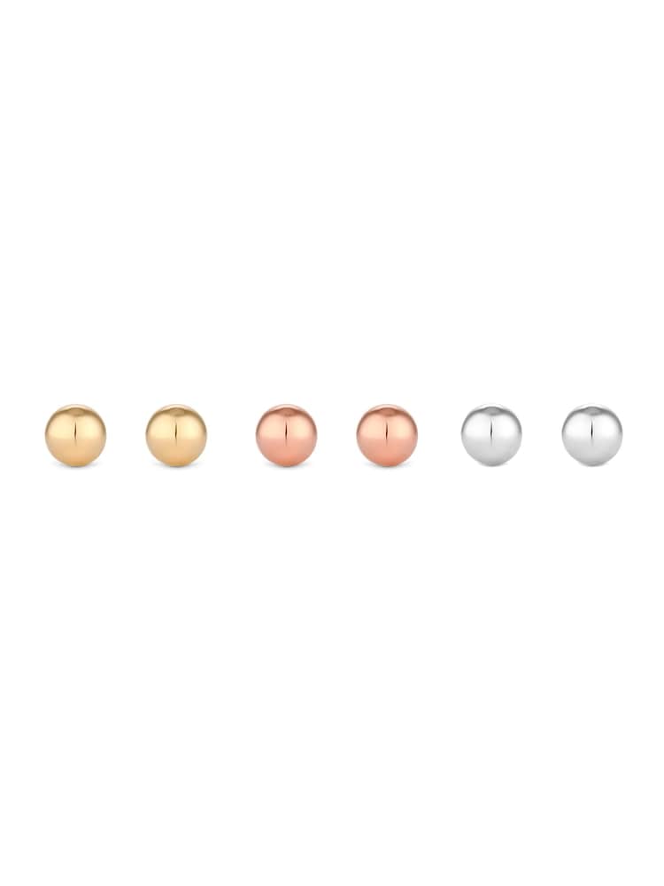 Mood Multi Polished Stud Earrings 3 Pack - Image 1 of 2
