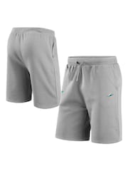 adidas Grey NFL Miami Dolphins Primary Logo Graphic Fleece Shorts - Image 1 of 3