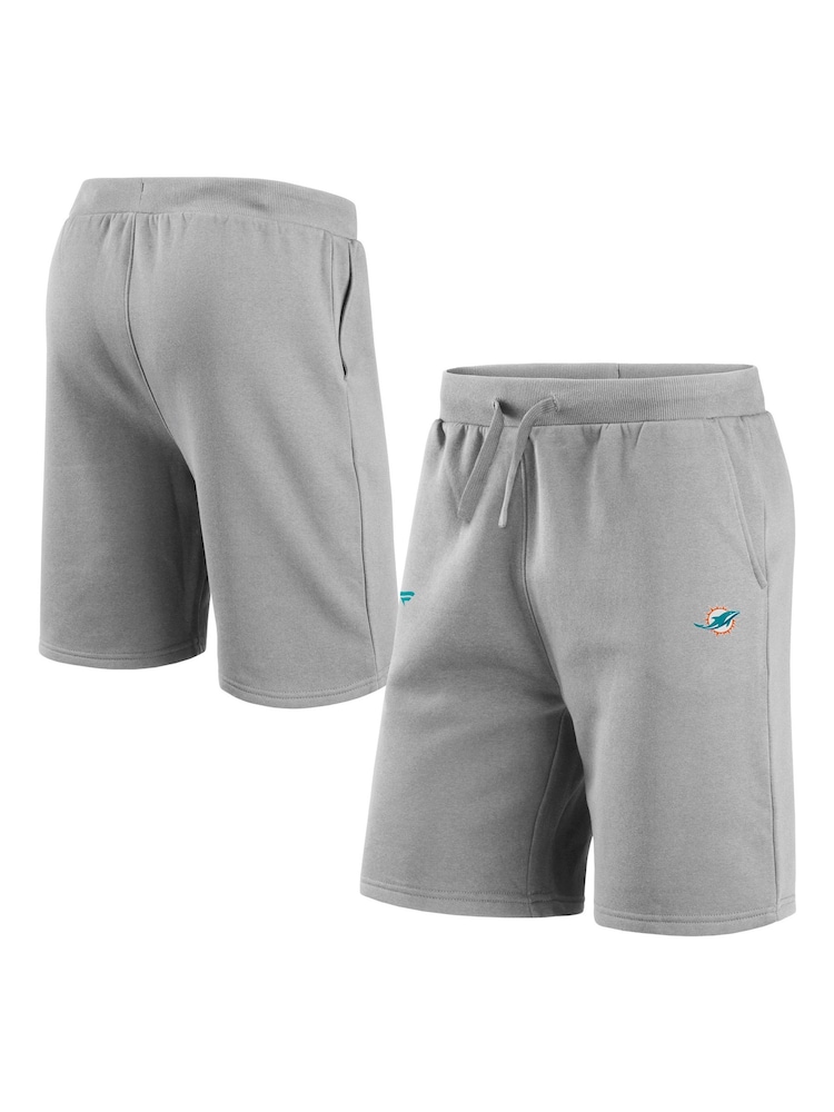 adidas Grey NFL Miami Dolphins Primary Logo Graphic Fleece Shorts - Image 1 of 3