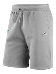 adidas Grey NFL Miami Dolphins Primary Logo Graphic Fleece Shorts - Image 2 of 3
