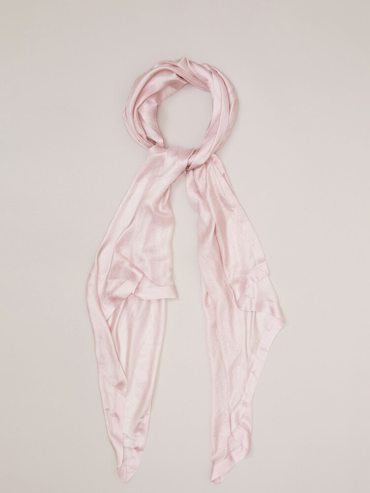 Phase Eight Pink Satin Trim Scarf - Image 1 of 4 Phase Eight Pink Satin Trim Scarf - Image 1 of 4