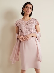 Phase Eight Pink Satin Trim Scarf - Image 2 of 4