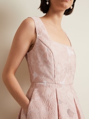 Phase Eight Pink Jacquard Fit Jacesta And Flare Dress - Image 5 of 6