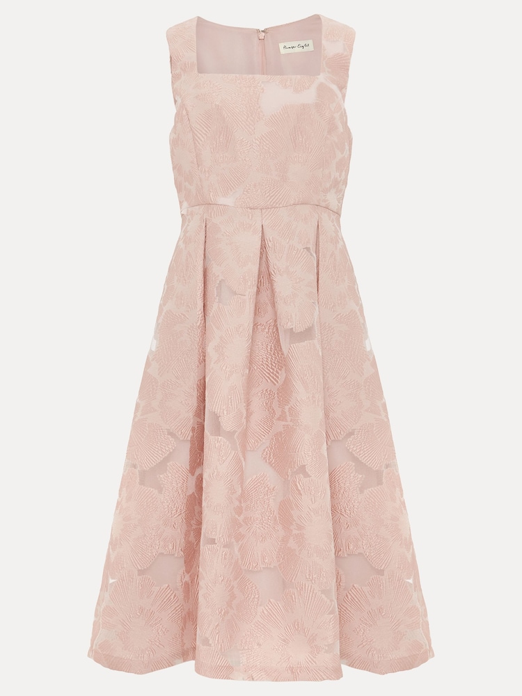Phase Eight Pink Jacquard Fit Jacesta And Flare Dress - Image 6 of 6