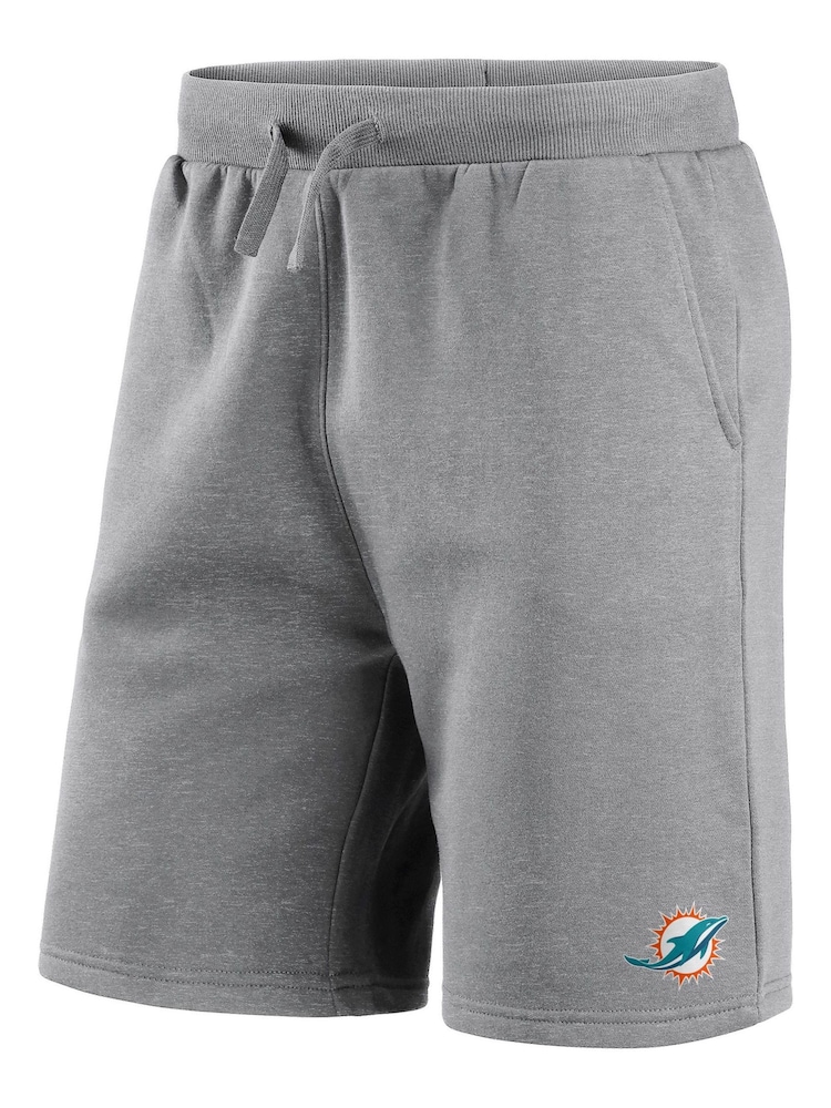 Fanatics Grey NFL Miami Dolphins Primary Logo Graphic Fleece Shorts - Image 2 of 3