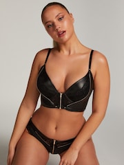 Hunkemöller Talia Padded Longline Underwired Push-Up Black Bra - Image 3 of 6