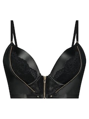 Hunkemöller Talia Padded Longline Underwired Push-Up Black Bra - Image 5 of 6