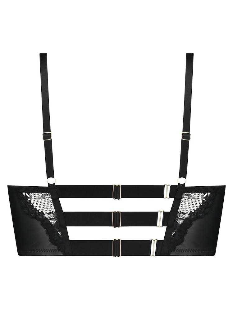 Hunkemöller Talia Padded Longline Underwired Push-Up Black Bra - Image 6 of 6
