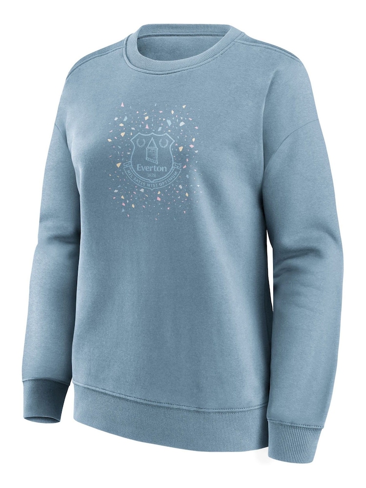 Fanatics Blue Everton Terazzo Graphic Oversized Crew Sweatshirt - Image 2 of 3