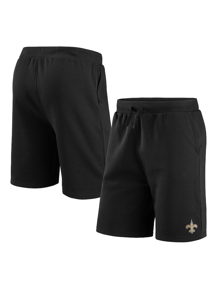 Fanatics NFL New Orleans Saints Primary Logo Graphic Fleece Black Shorts - Image 1 of 3