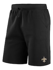 Fanatics NFL New Orleans Saints Primary Logo Graphic Fleece Black Shorts - Image 2 of 3