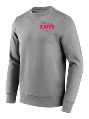 Fanatics Grey NFL Super Bowl LVII Football Diamond Graphic Crew Sweatshirt - Image 2 of 3