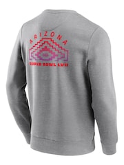 Fanatics Grey NFL Super Bowl LVII Football Diamond Graphic Crew Sweatshirt - Image 3 of 3