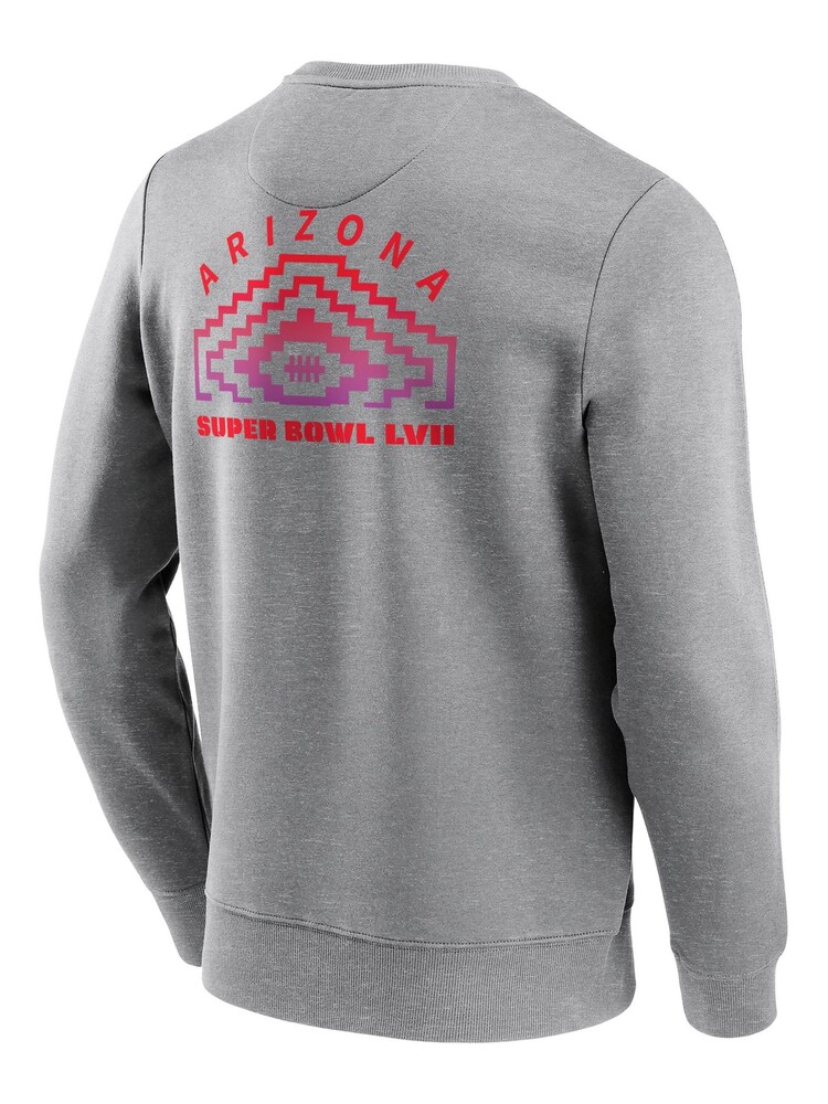 Fanatics Grey NFL Super Bowl LVII Football Diamond Graphic Crew Sweatshirt - Image 3 of 3