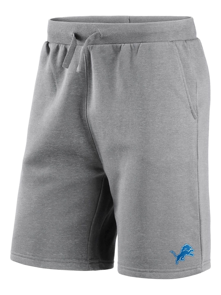 Fanatics Grey NFL Detroit Lions Primary Logo Graphic Fleece Shorts - Image 2 of 3