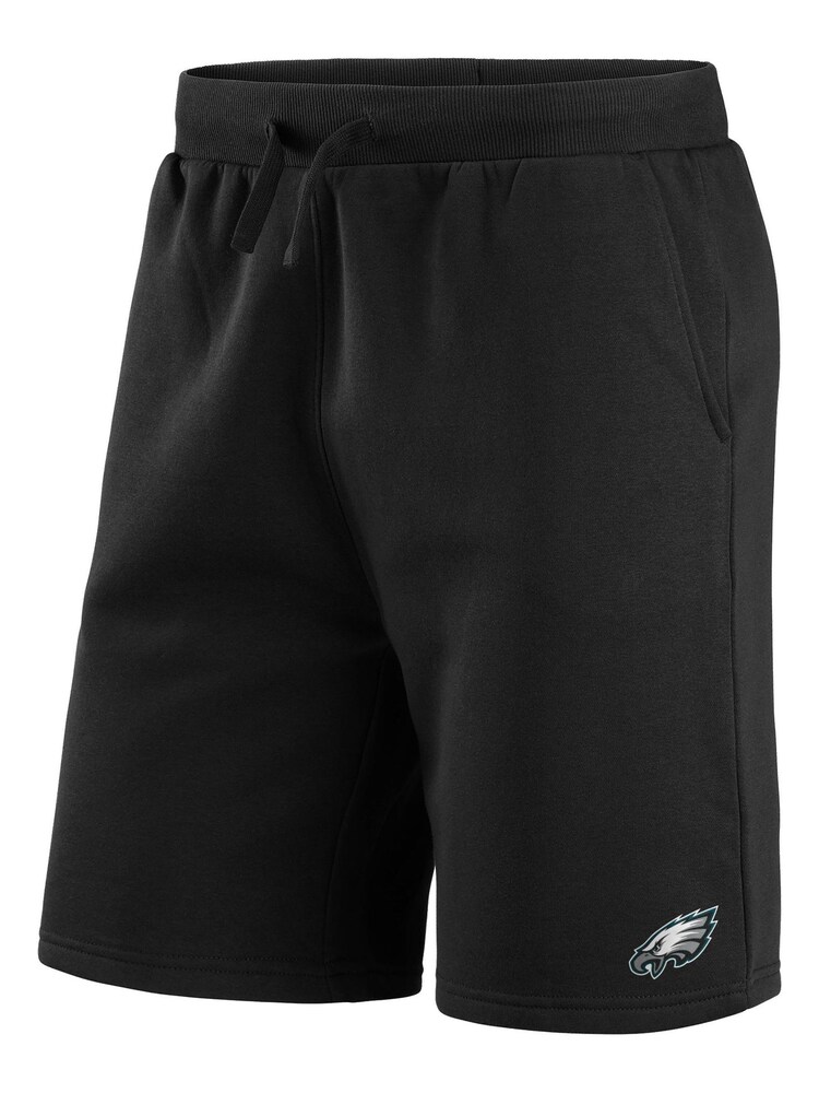 Fanatics NFL Philadelphia Eagles Primary Logo Graphic Fleece Black Shorts - Image 2 of 3