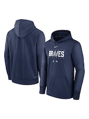 Fanatics Blue MLB Atlanta Braves Authentic Collection Pre Game Therma Hoodie - Image 1 of 3