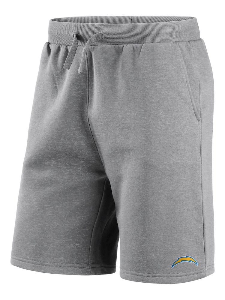 Fanatics Grey NFL Los Angeles Chargers Primary Logo Graphic Fleece Shorts - Image 2 of 3