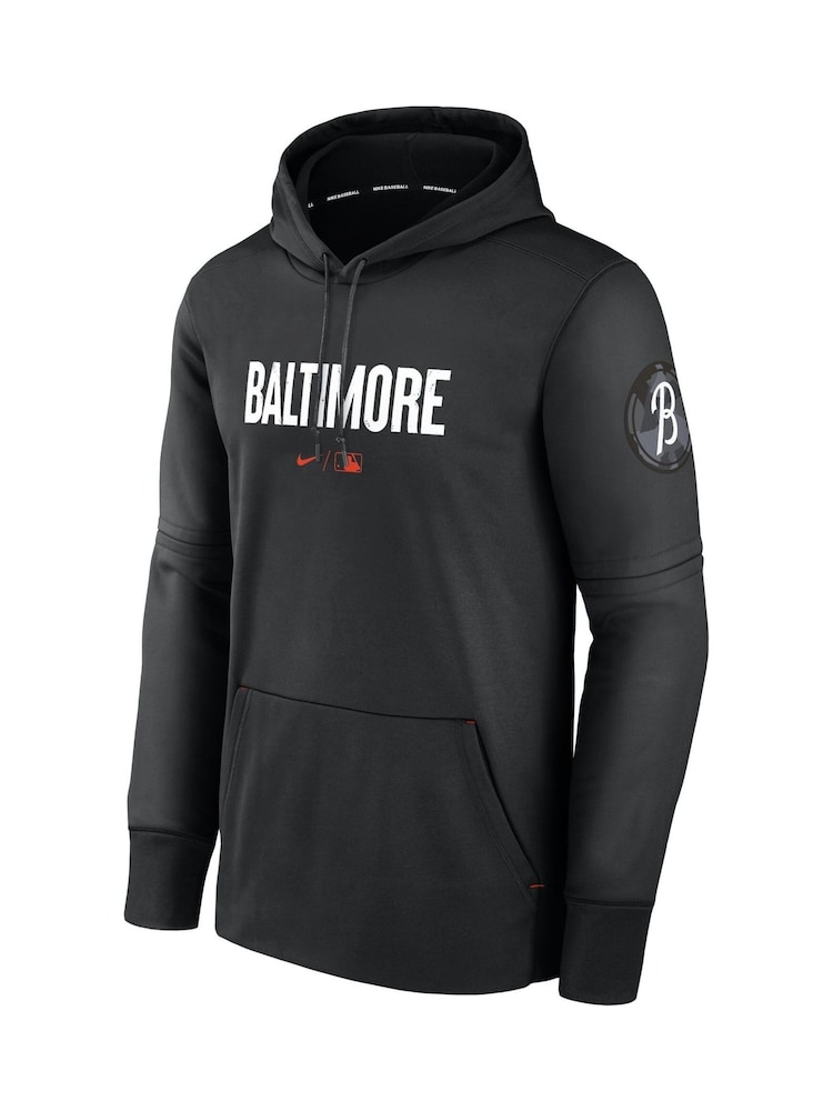 Fanatics MLB Baltimore Orioles City Connect Therma Black Hoodie - Image 2 of 3