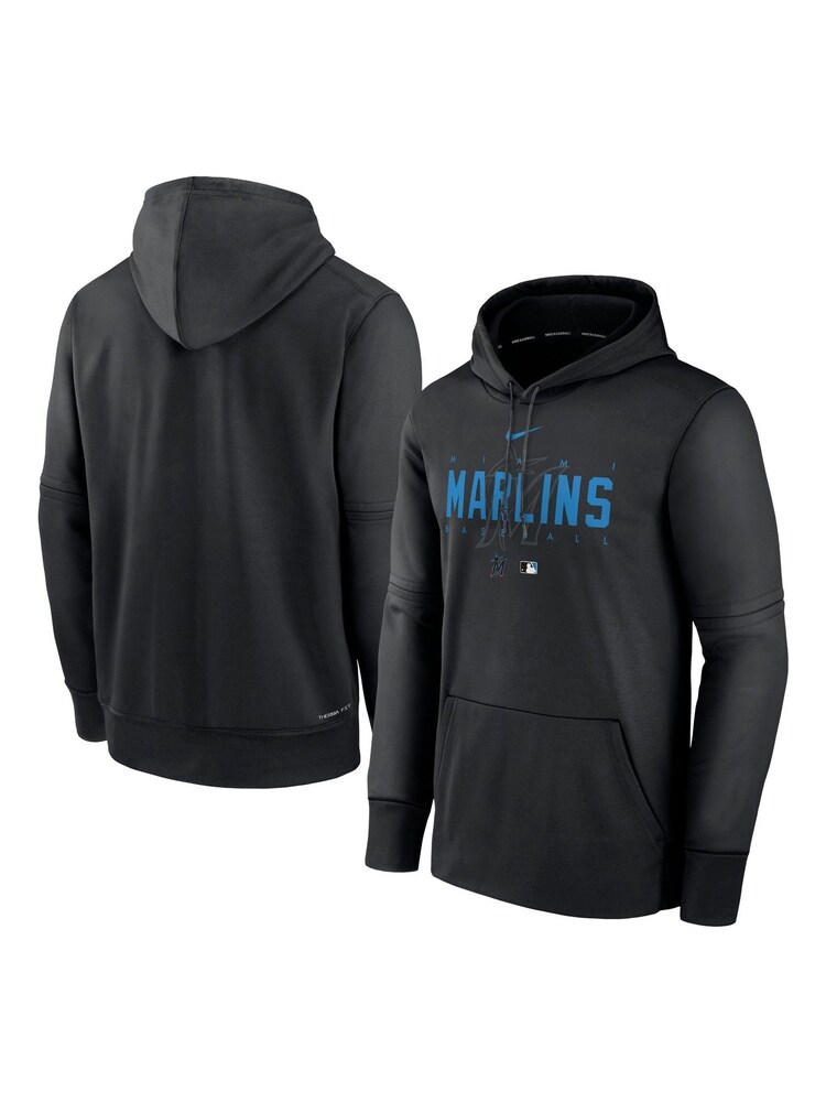 Fanatics MLB Miamiins Authentic Collection Pre Game Therma Black Hoodie - Image 3 of 3