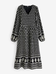 JD Williams Black Border Print Batwing Smock Maxi Dress - Image 5 of 5