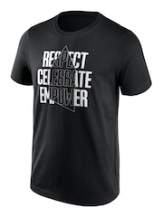 Fanatics Unisex Everton EITC Respect Celebrate Empower Graphic 100% Cotton Black T-Shirt - Image 2 of 3