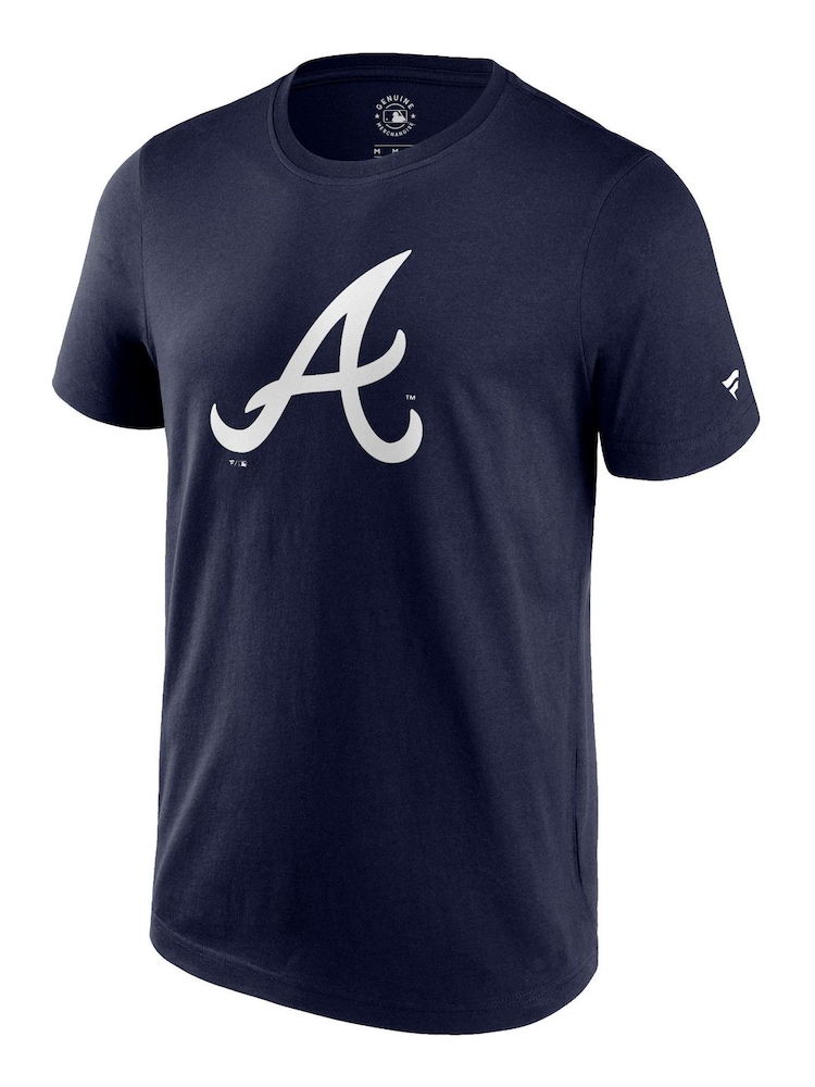 Fanatics Blue MLB Atlanta Braves Primary Logo Graphic 100% Cotton T-Shirt - Image 2 of 3