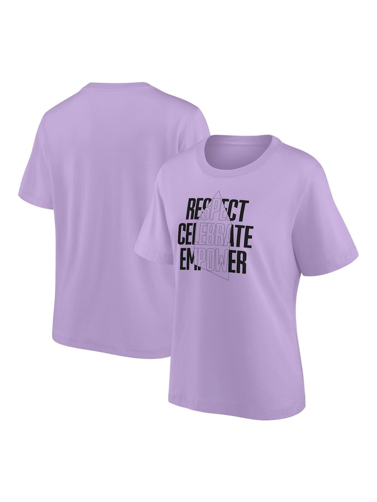 Fanatics Womens Oversized Purple Everton EITC Respect Celebrate Empower Graphic 100% Cotton T-Shirt - Image 1 of 3