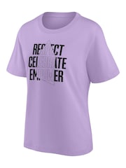 Fanatics Womens Oversized Purple Everton EITC Respect Celebrate Empower Graphic 100% Cotton T-Shirt - Image 2 of 3