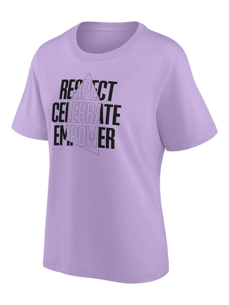 Fanatics Womens Oversized Purple Everton EITC Respect Celebrate Empower Graphic 100% Cotton T-Shirt - Image 2 of 3