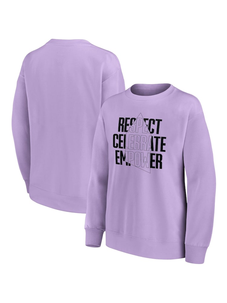 Fanatics prevelika škrlatna; vijolična Everton EITC Respect Celebrate Empower Graphic okrogli ovratnik; z okroglim ovratnikom zgornji del trenirke; majica za trening Ženske - Slika 1 iz 3 Fanatics prevelika škrlatna; vijolična Everton EITC Respect Celebrate Empower Graphic okrogli ovratnik; z okroglim ovratnikom zgornji del trenirke; majica za trening Ženske - Slika 1 iz 3