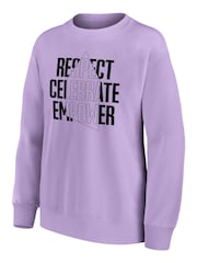Fanatics Oversized Purple Everton EITC Respect Celebrate Empower Graphic Crew Sweatshirt Womens - Image 2 of 3