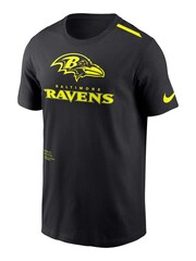 Fanatics NFL Baltimore Ravens VOLT Short Sleeve Dri-Fit Cotton Black T-Shirt - Image 2 of 3
